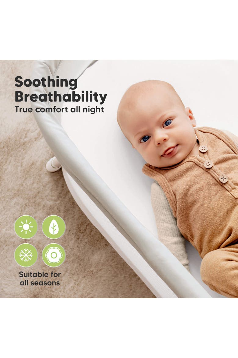 2-Pack Soothe [Protect+] Waterproof Bassinet Sheets, Alternate, color, Soft White