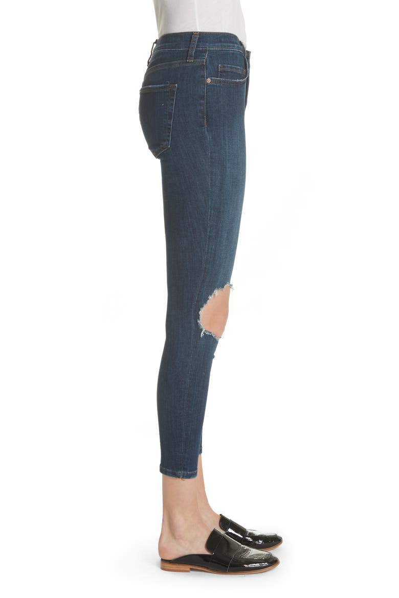 We the Free by Free People High Waist Ankle Skinny Jeans, Alternate, color, DARK BLUE
