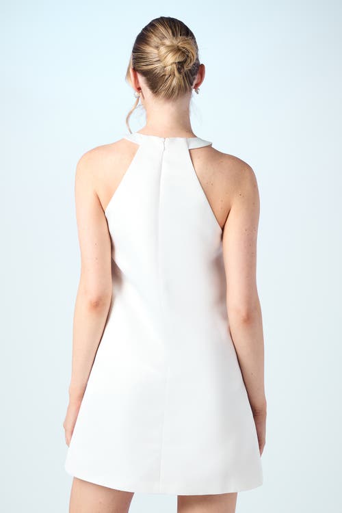 Coast Sequin Bow Shift Bridal Mini Dress In White