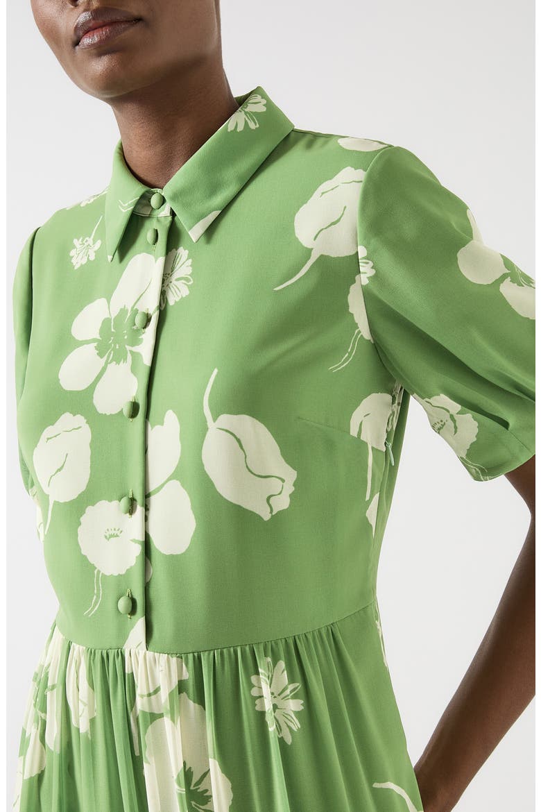 Rumi Floral Tiered Dress, Alternate, color, DARK GREEN