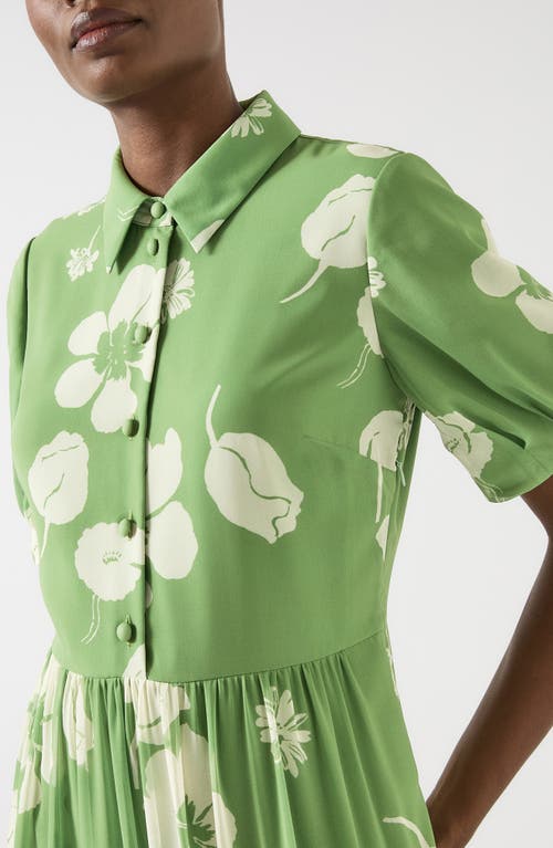Lk Bennett Rumi Floral Tiered Dress In Green