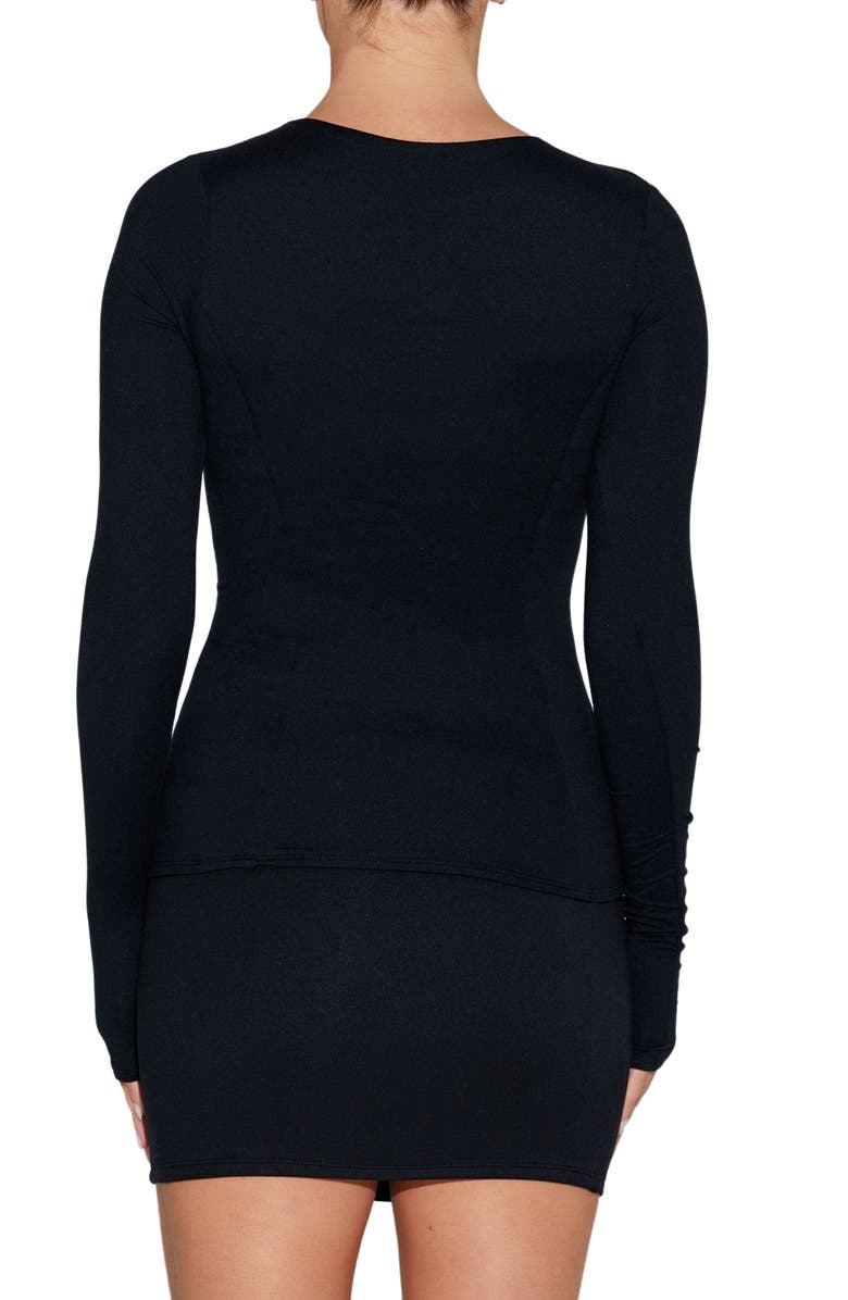 Naked Wardrobe x BARE In the Bare Long Sleeve Top, Alternate, color, Black
