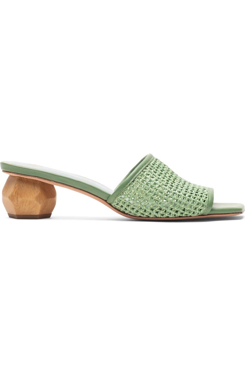 Frances Valentine Raffia Block Heel Sandal, Alternate, color, Green
