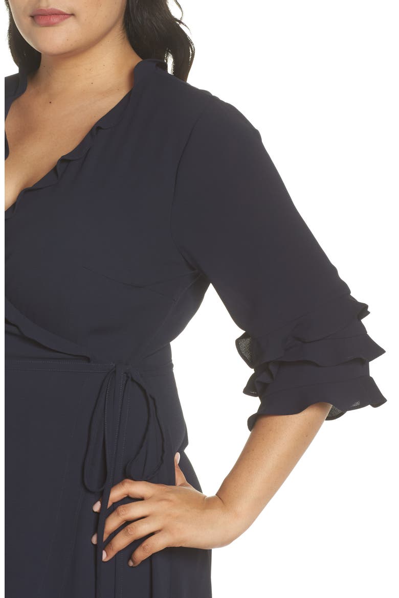 Bridgette Wrap Dress, Alternate, color, FRENCH NAVY