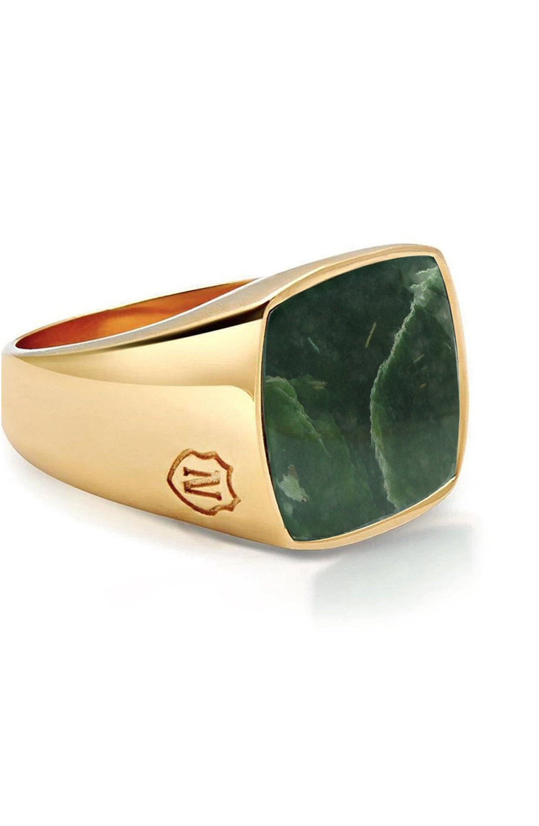 Nialaya Signet Ring, Main, color, Green