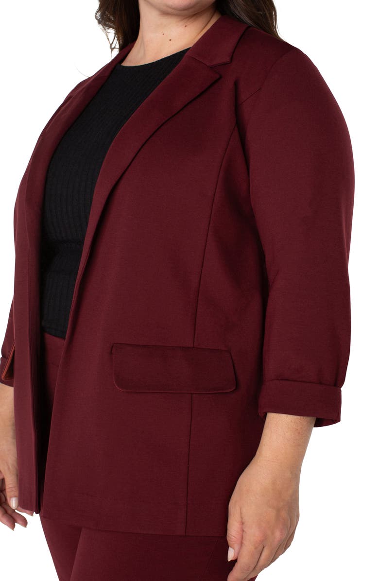 Liverpool Boyfriend Ponte Knit Blazer, Alternate, color, Bordeaux