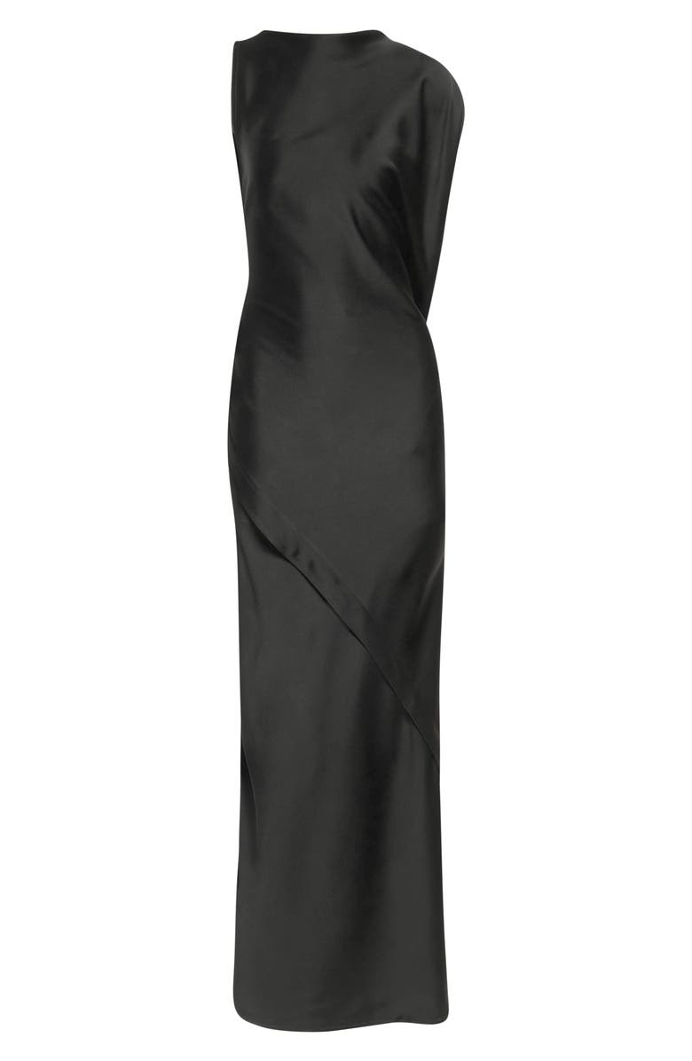 Victoria Beckham Kyra Sleeveless Draped Satin Gown, Alternate, color, Black