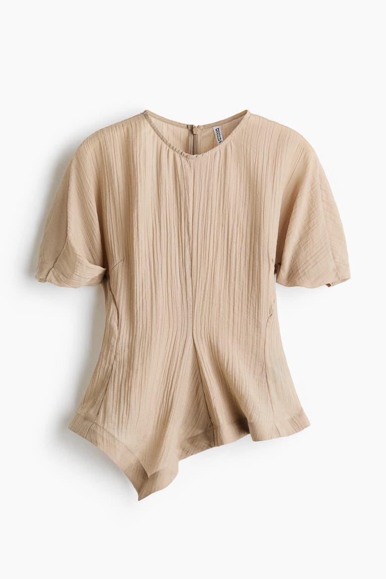 Lyocell-blend Handkerchief Blouse, Alternate, color, Light beige