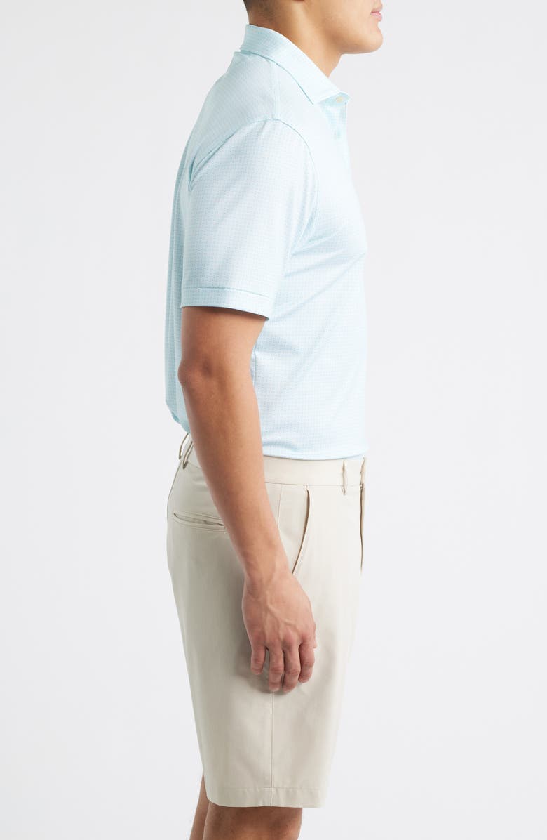 Peter Millar Ashgrove Geometric Print Performance Jersey Golf Polo, Alternate, color, Clearwater