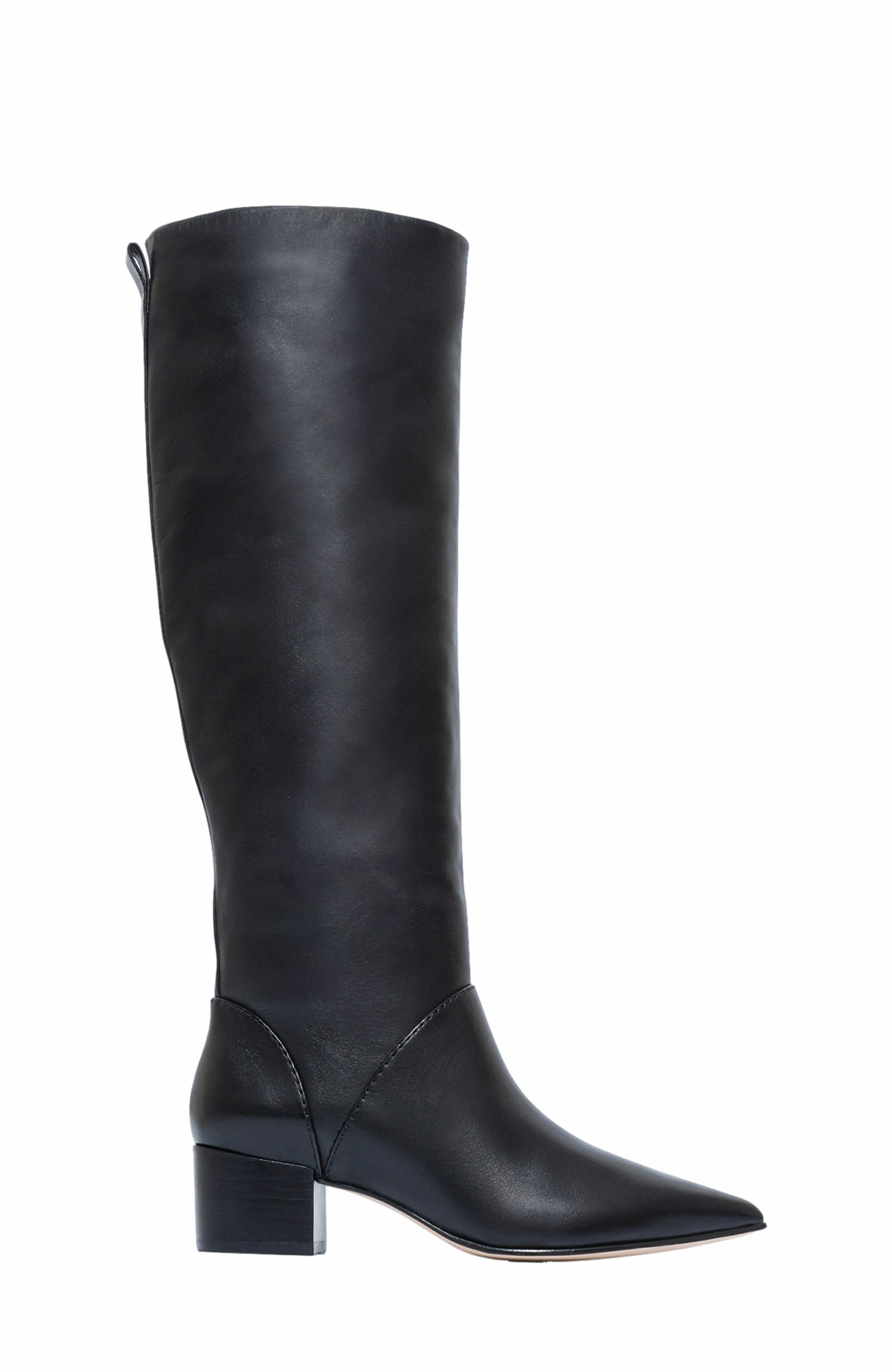 Milano Knee-High Pointed Toe Boot, Main, color, BLACK
