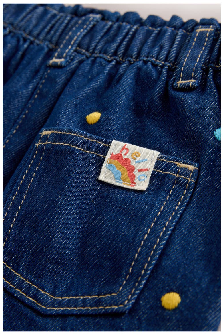 Kids' Polka Dot High Waist Wide Leg Jeans, Alternate, color, BLUE