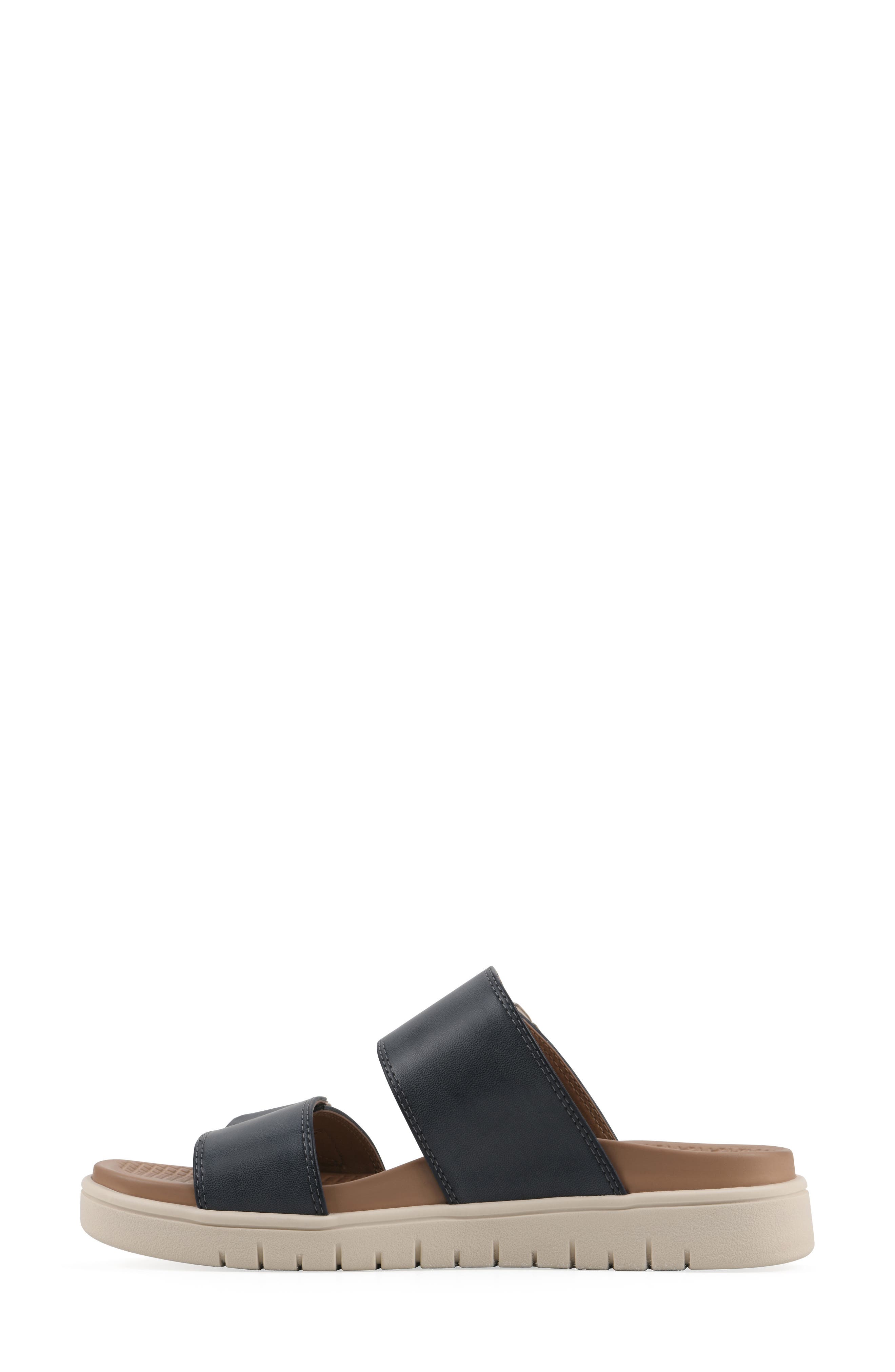 Namaste Fom Recovery Slide Sandal, Alternate, color, NAVY/ BURNISH/ SMOOTH