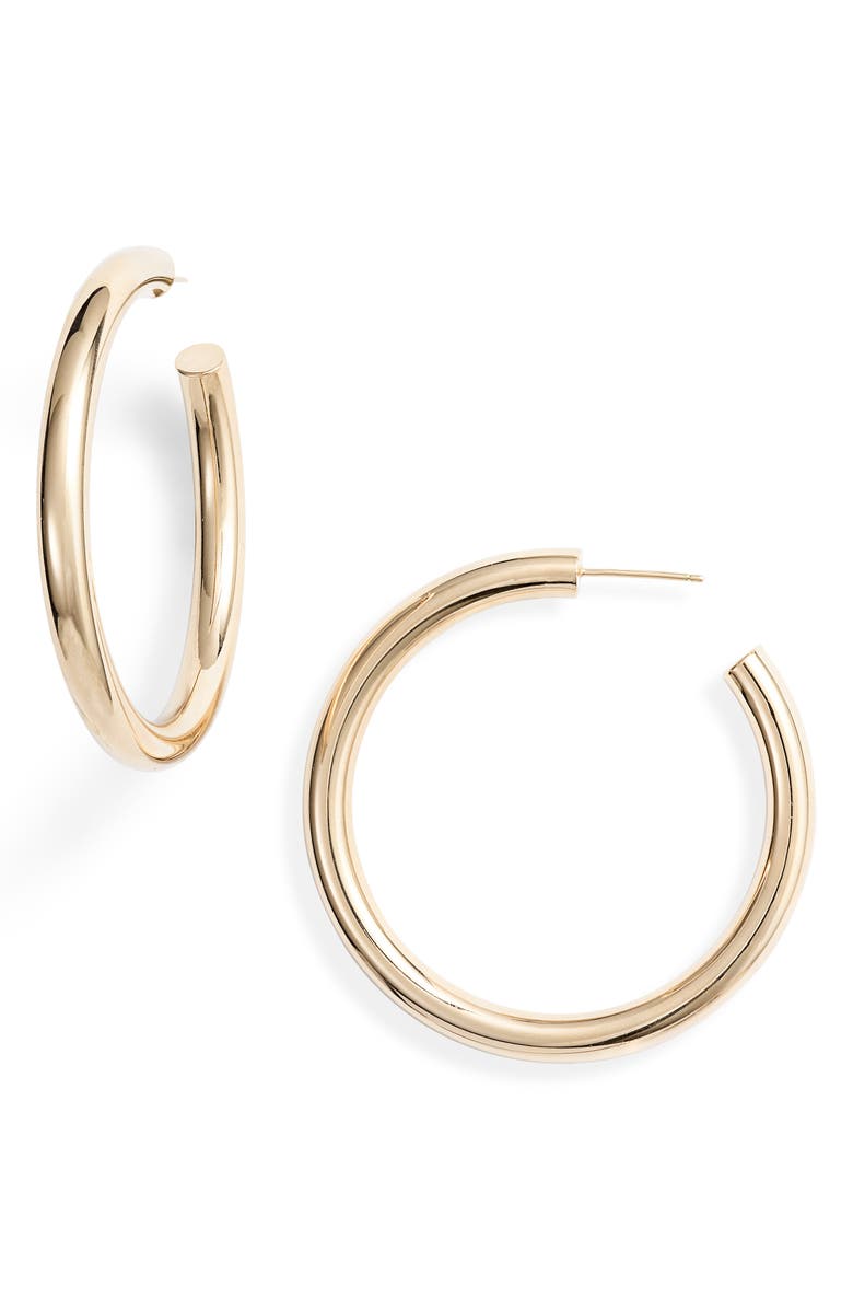 Jennifer Zeuner Lou Medium Hoop Earrings, Main, color, Gold Vermeil