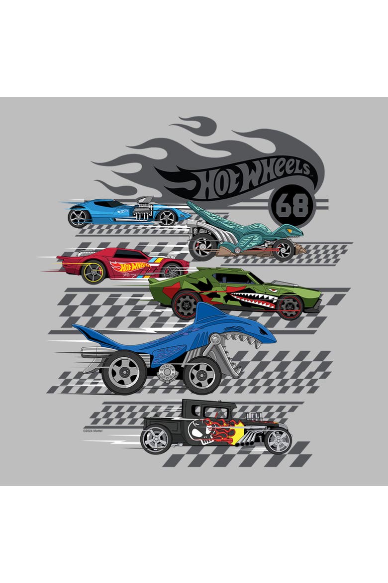 Boy's Hot Wheels Racing Lineup  Graphic T-Shirt, Alternate, color, Sport Grey