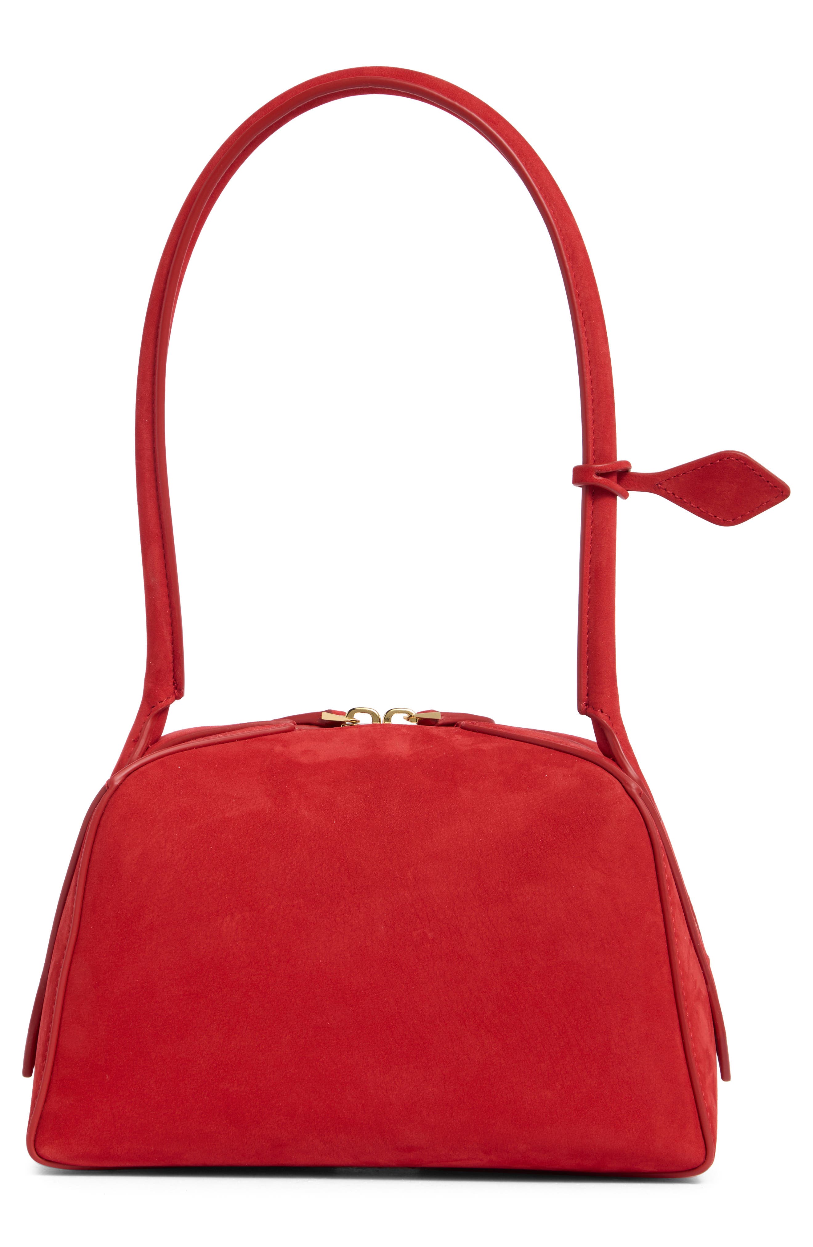 Le Bouledogue Nubuck Top Handle Bag, Alternate, color, ROUGE VIF 385
