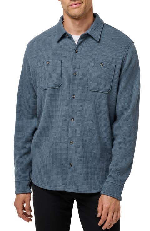 Cloud Waffle Knit Button-Up Shirt