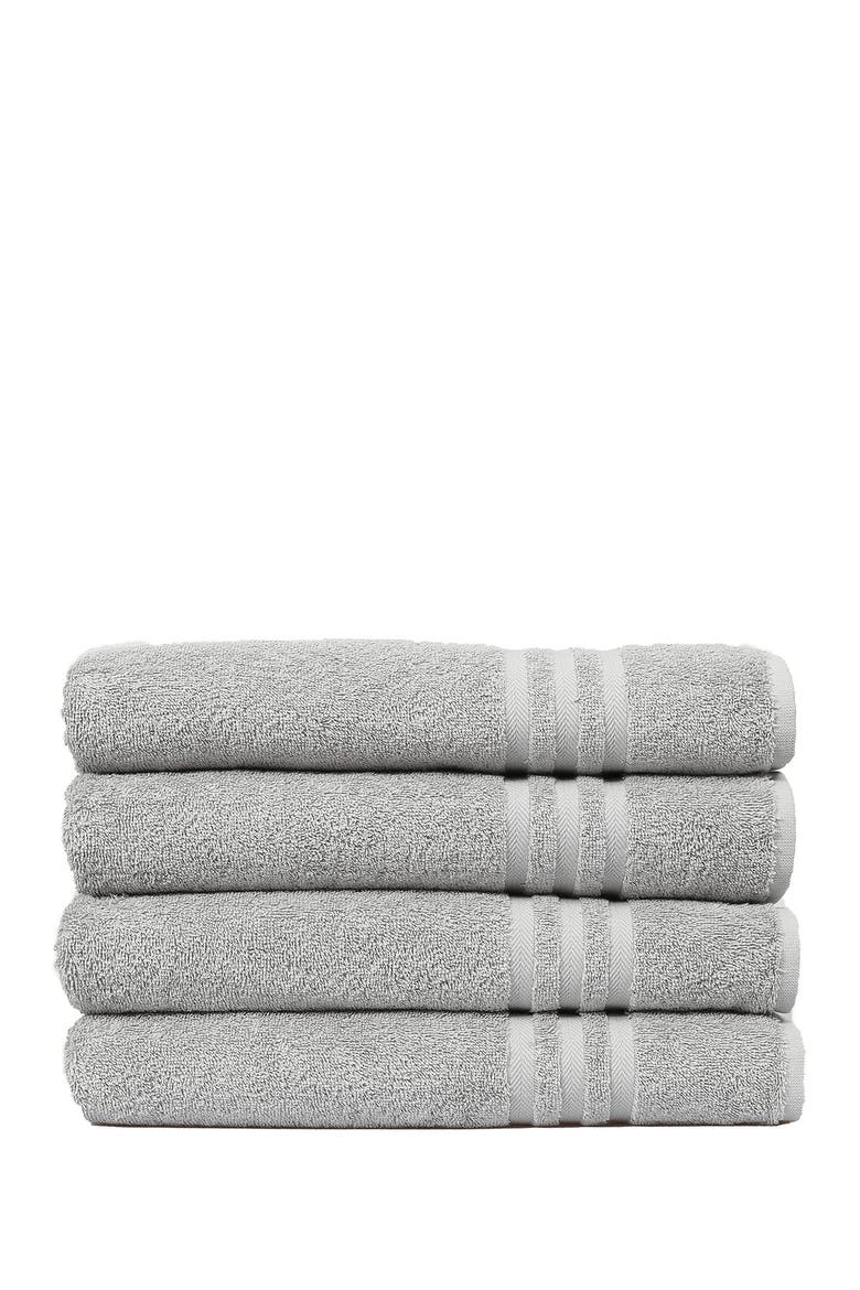 Denzi Bath Towels - Set of 4 - Grey, Main, color, GREY