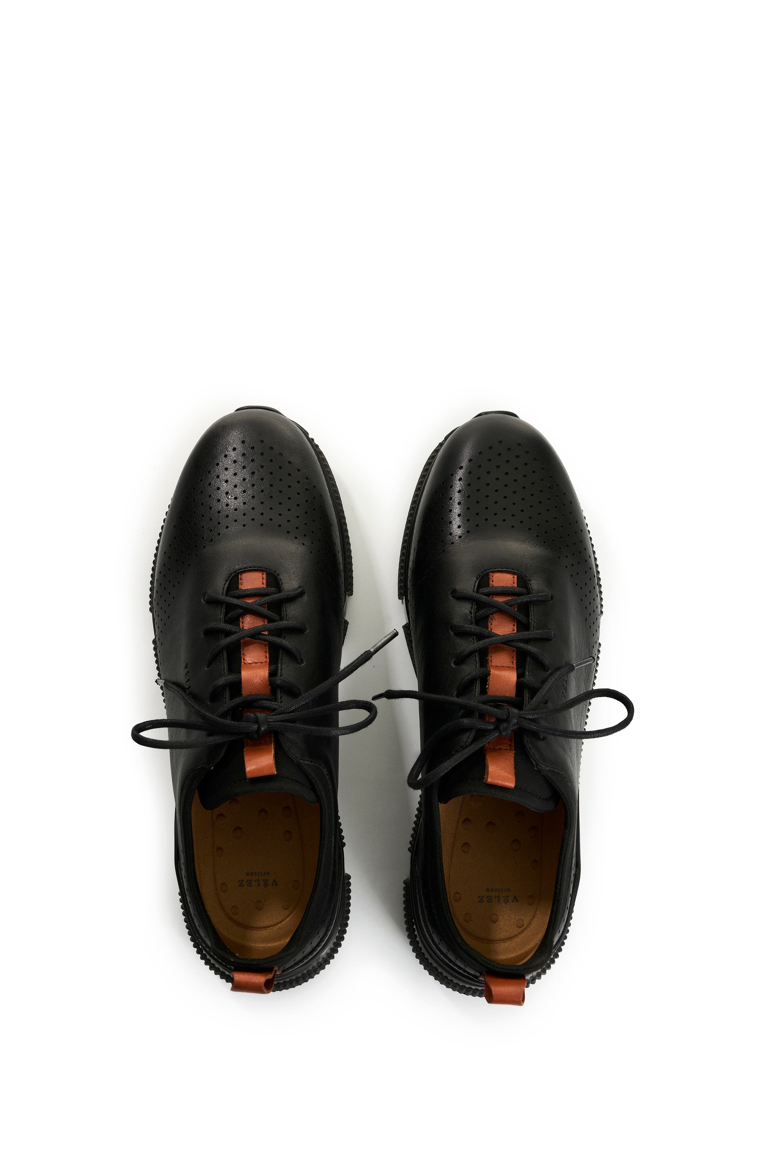Velez Leather Lace-Up Shoes, Alternate, color, Black