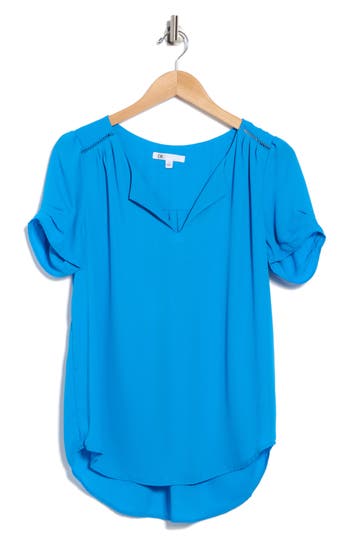 Dr2 By Daniel Rainn Elke Split Neck Top