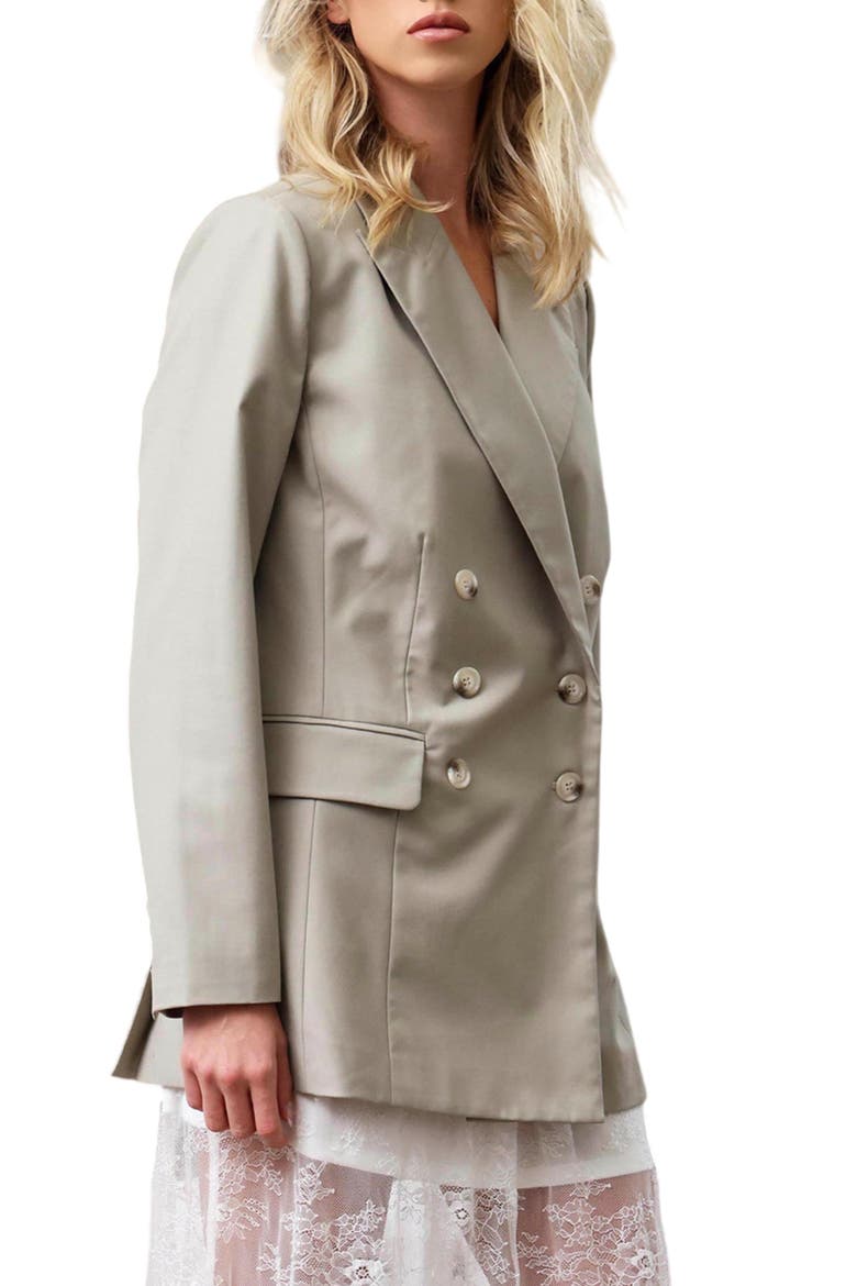 Charles Double Breasted Blazer, Alternate, color, PALE SAGE
