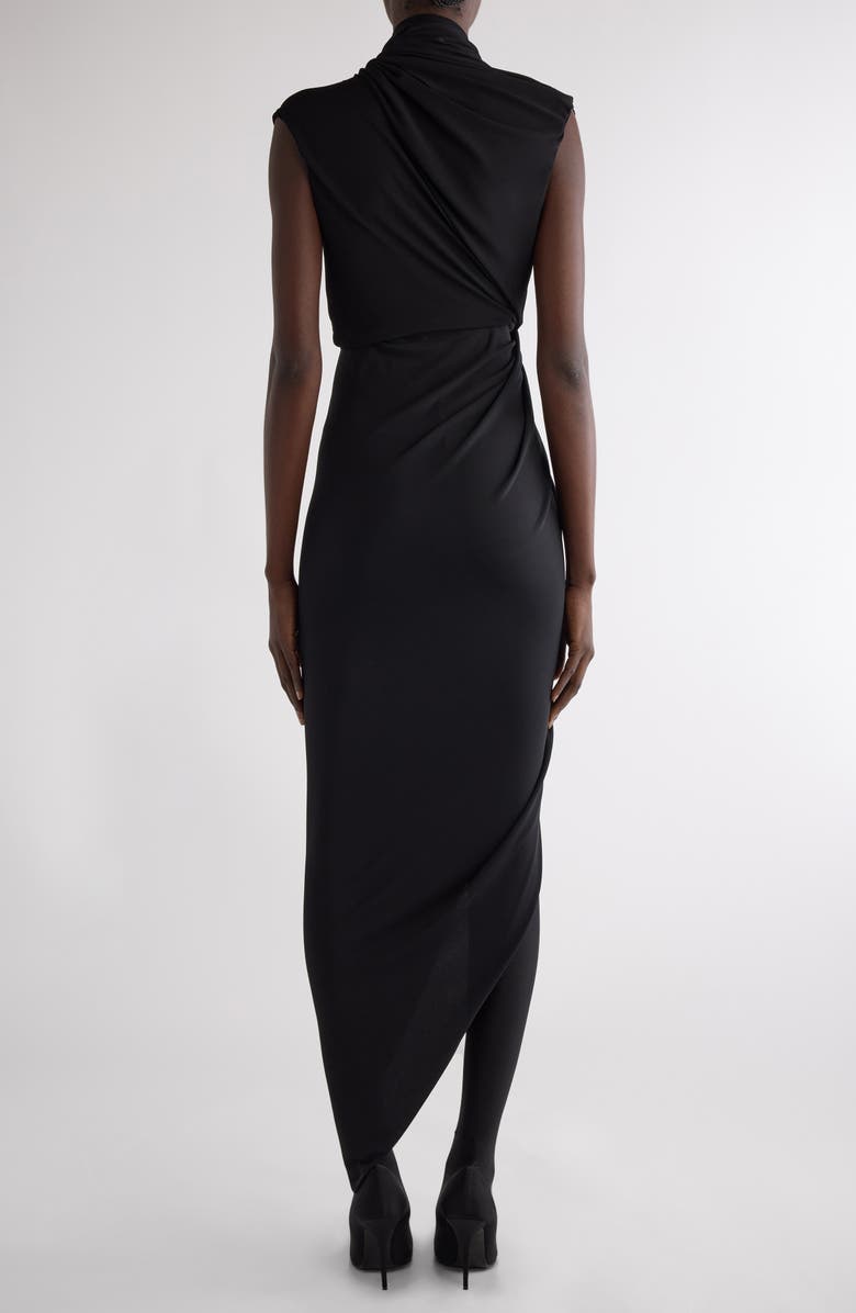 Balenciaga Draped Asymmetric Crepe Jersey Dress, Alternate, color, 