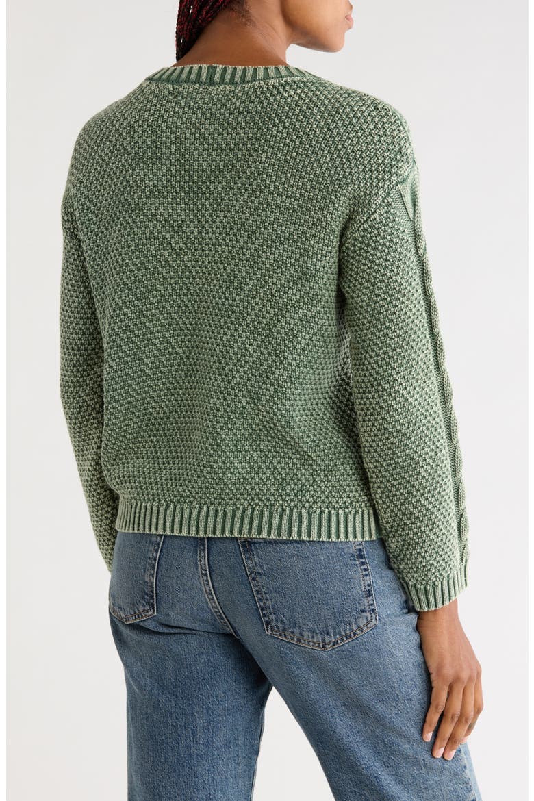 Acid Wash Cotton Sweater, Alternate, color, OLIVE