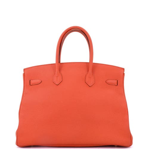 Pre-owned Hermes Hermes Birkin Handbag Orange Togo With Gold Hardware 35 In Orange