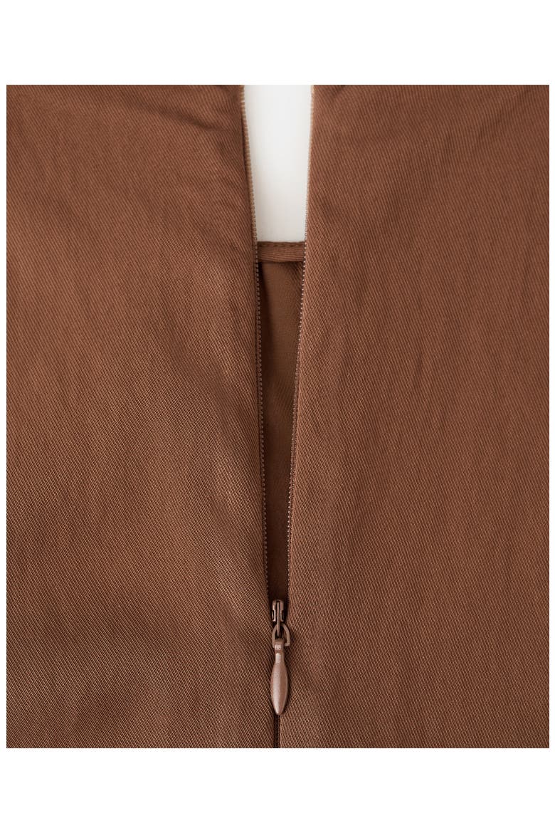 Sleeveless Pleated A-Line Dress, Alternate, color, BROWN