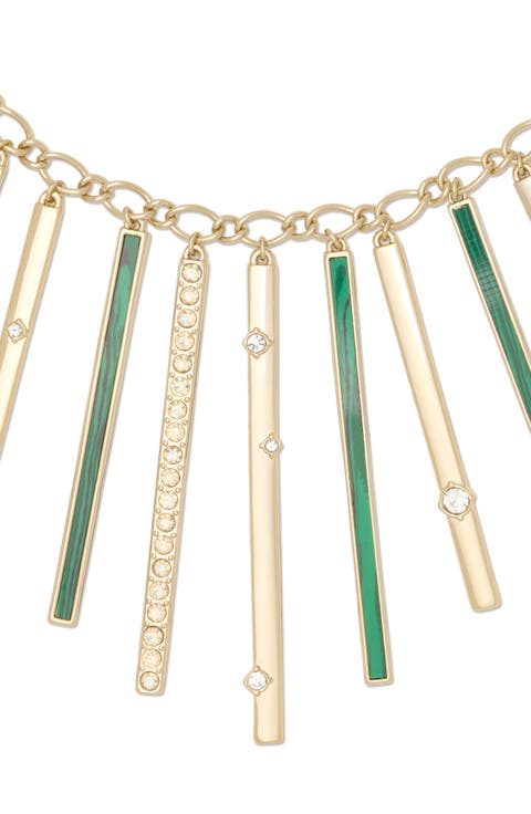 Mila Malachite Bar Collar Necklace