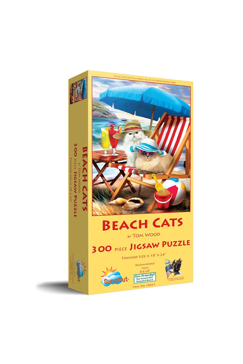 Beach Cats 300 piece Jigsaw Puzzle for Adults, Main, color, Multicolor