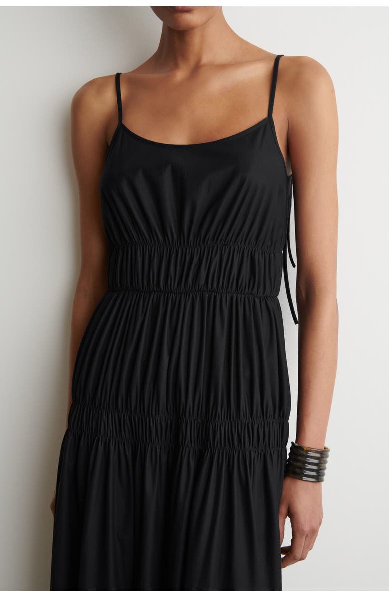 COS Gathered Jersey Midi Dress, Alternate, color, Black