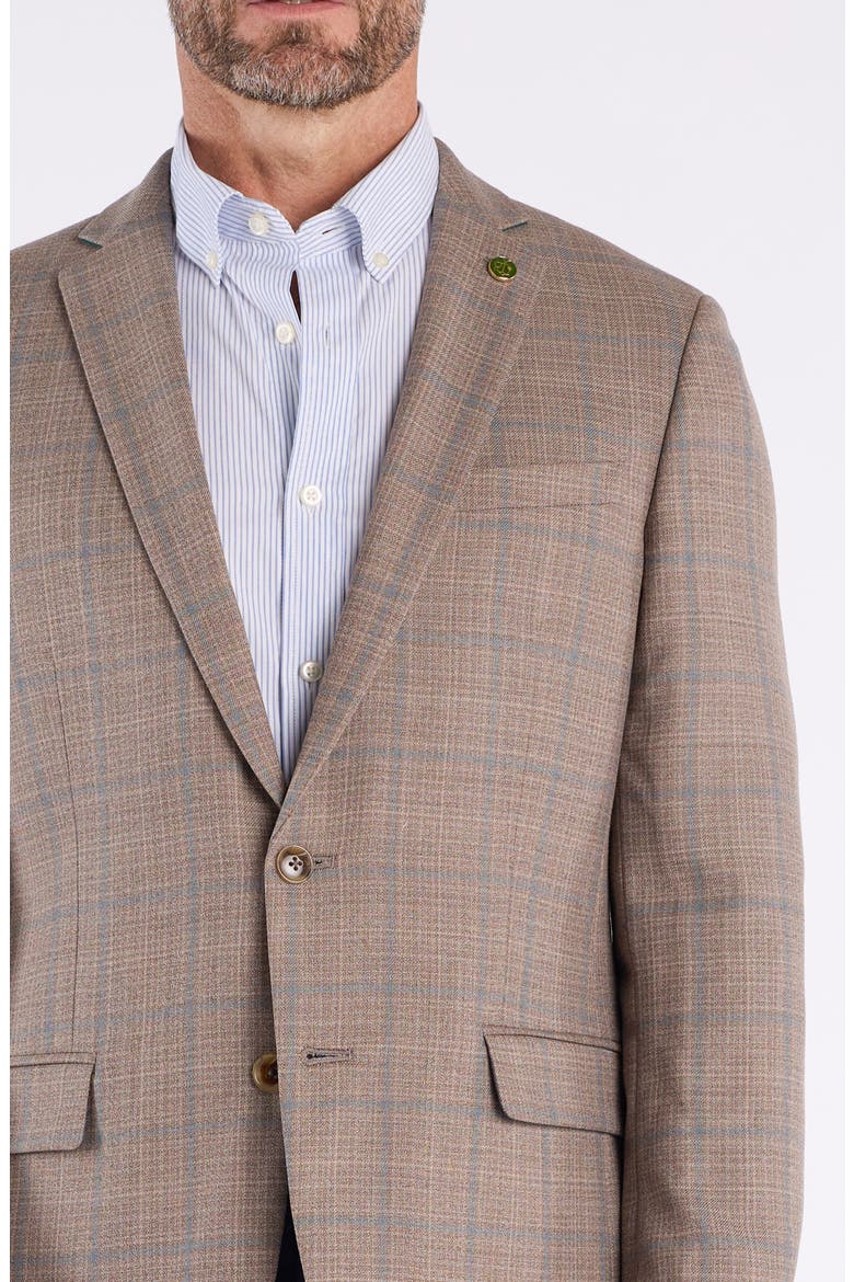 Windowpane Wool Blend Sport Coat, Alternate, color, TAUPE