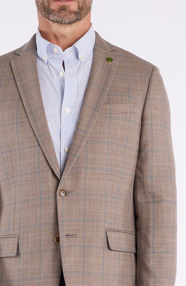 CRICKETEER Windowpane Wool Blend Sport Coat, Alternate, color, Taupe