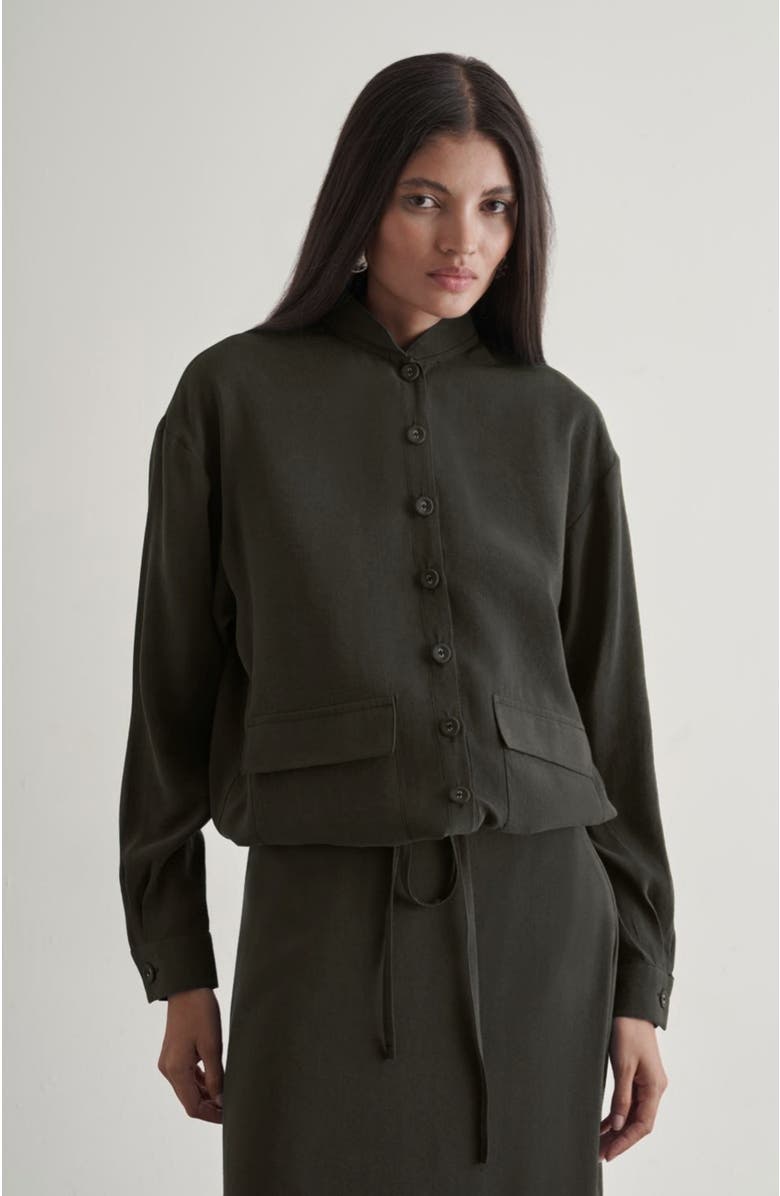 Mizalle Drawstring Jacket, Main, color, Anthracite