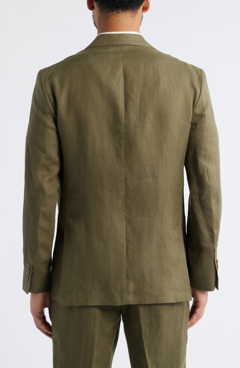 Nordstrom Henrik Trim Fit Solid Italian Linen Suit Separate Jacket, Alternate, color, Olive Ivy