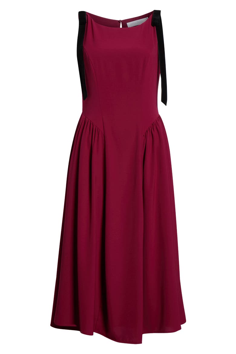 Sleeveless A-Line Midi Dress, Alternate, color, WINE BLACK
