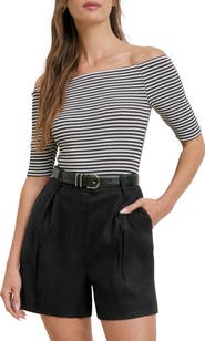 Favorite Daughter Sara Off the Shoulder Rib Top