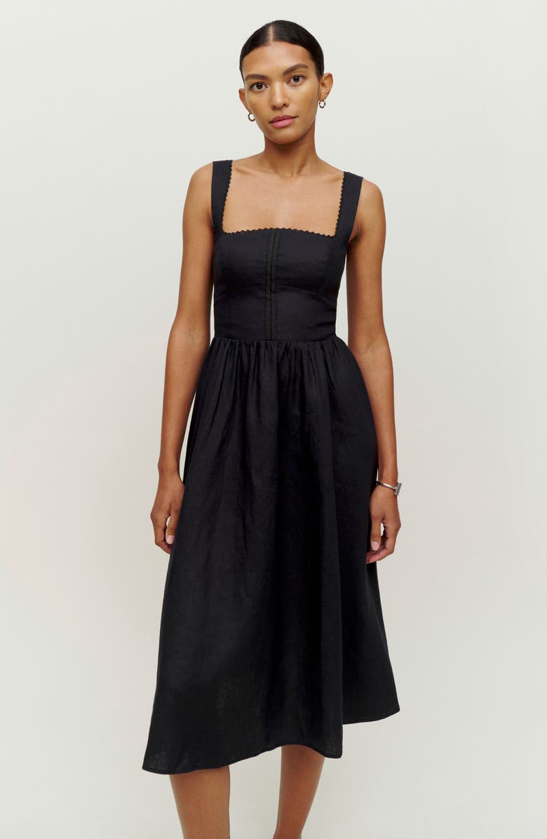 Reformation Tagliatelle Linen Dress, Alternate, color, 