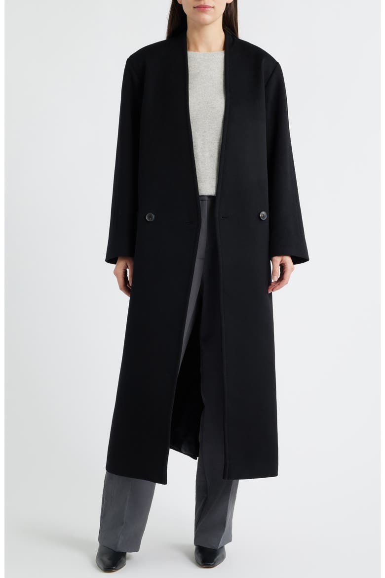 Layla Double Breasted Wool Coat, Alternate, color, BLACK