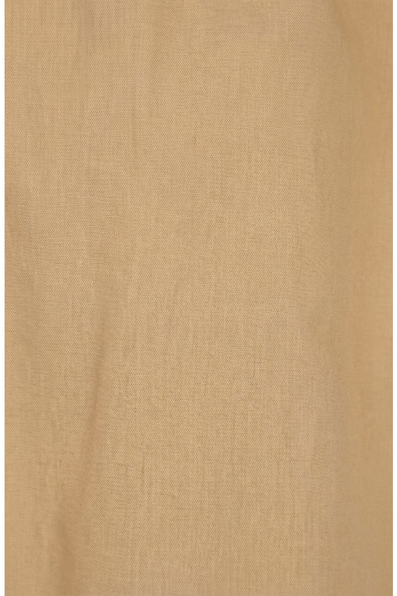 Puff Sleeve Short Top with Gathered Neckline, Alternate, color, Khaki