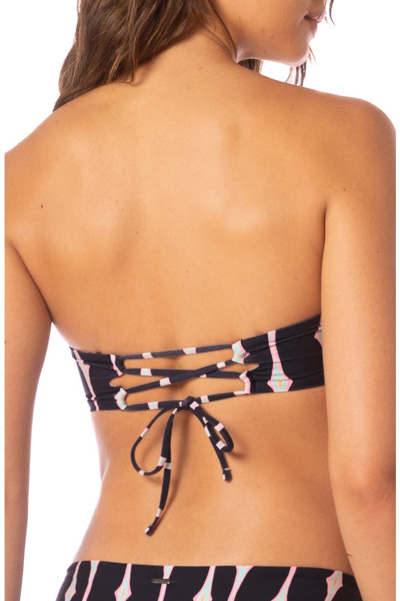 Radiant Diamond Bryn Reversible Bandeau Bikini Top, Alternate, color, BLACK