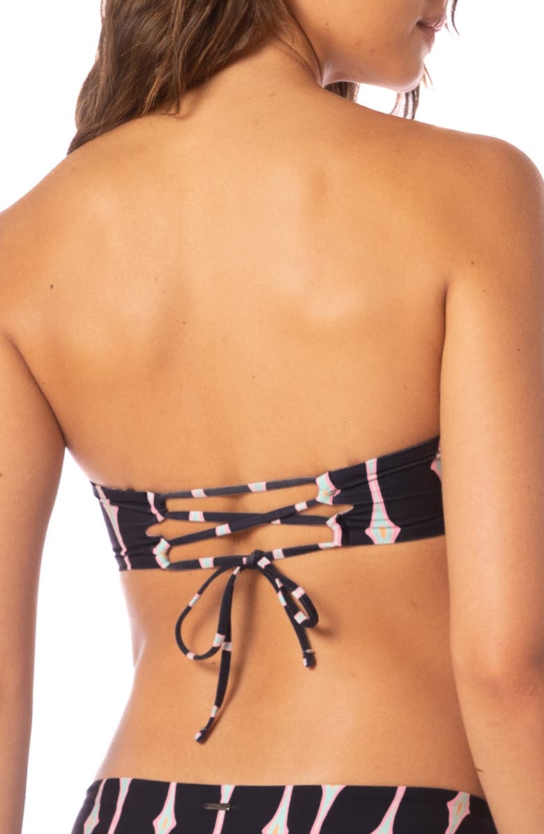 Maaji Radiant Diamond Bryn Reversible Bandeau Bikini Top, Alternate, color, Black