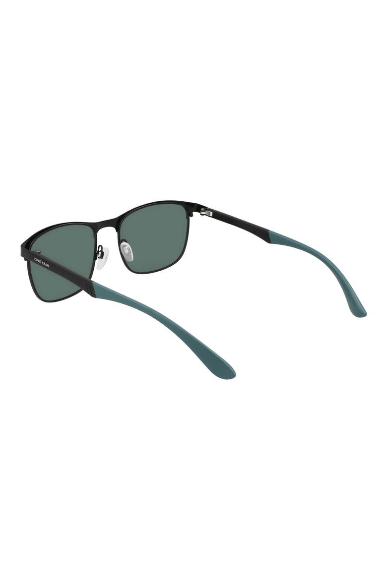58mm Polarized Modified Rectangular Sunglasses, Alternate, color, BLACK