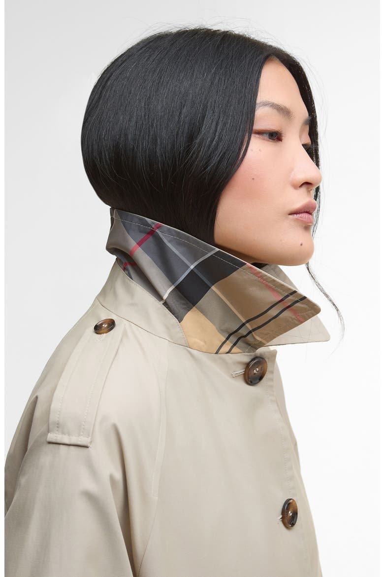 Maia Water Repellent Cotton & Nylon Trench Coat, Alternate, color, MIST/ HESSIAN TARTAN