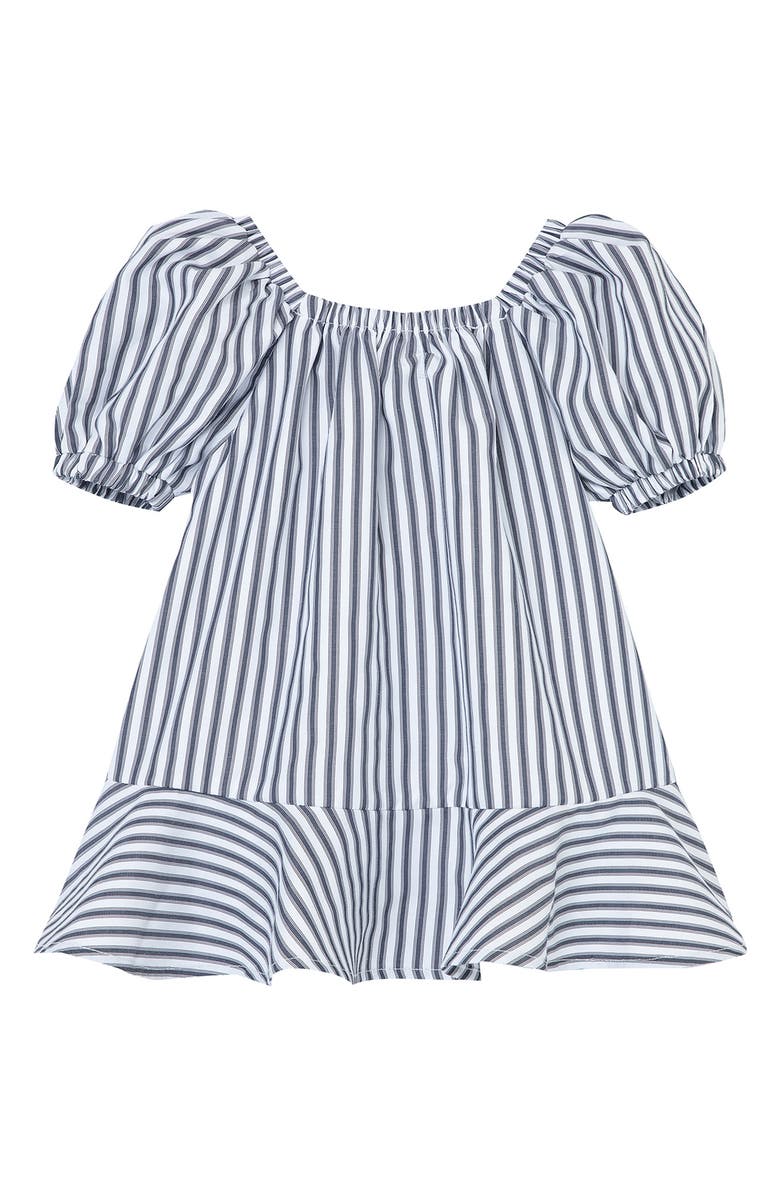 Habitual Kids Stripe Puff Sleeve Dress, Alternate, color, 