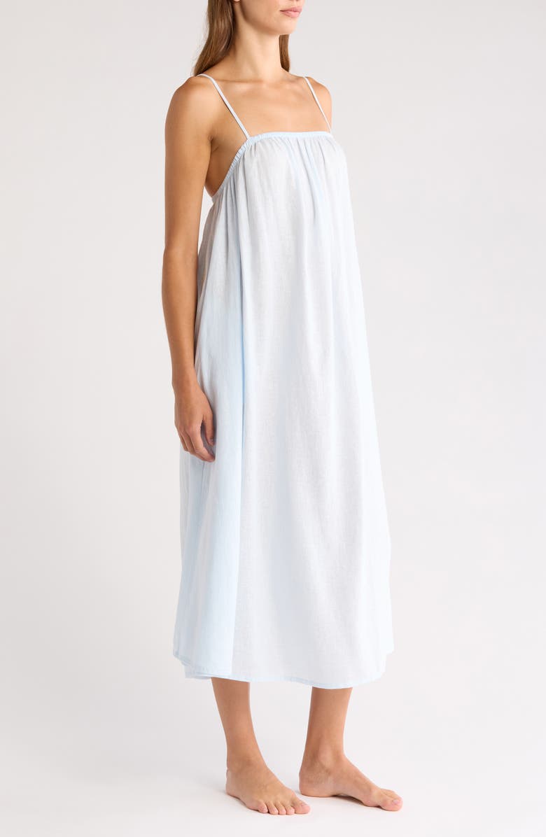 Nordstrom Vacation Linen Blend Nightgown, Alternate, color, Blue Breeze
