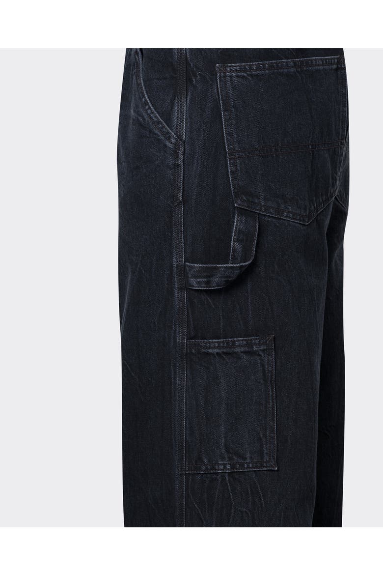 le PÈRE Straight Leg Black Jeans, Alternate, color, Wrinkled Black