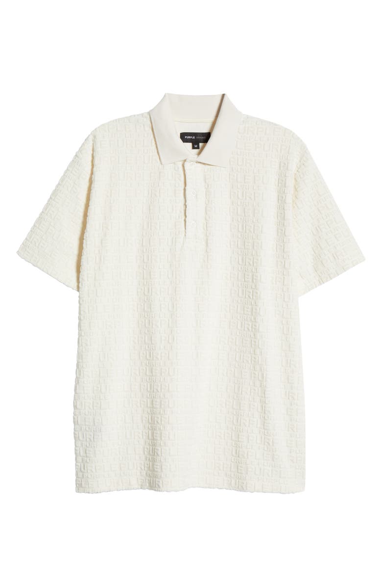PURPLE BRAND Cotton Terry Blend Polo, Alternate, color, Off White