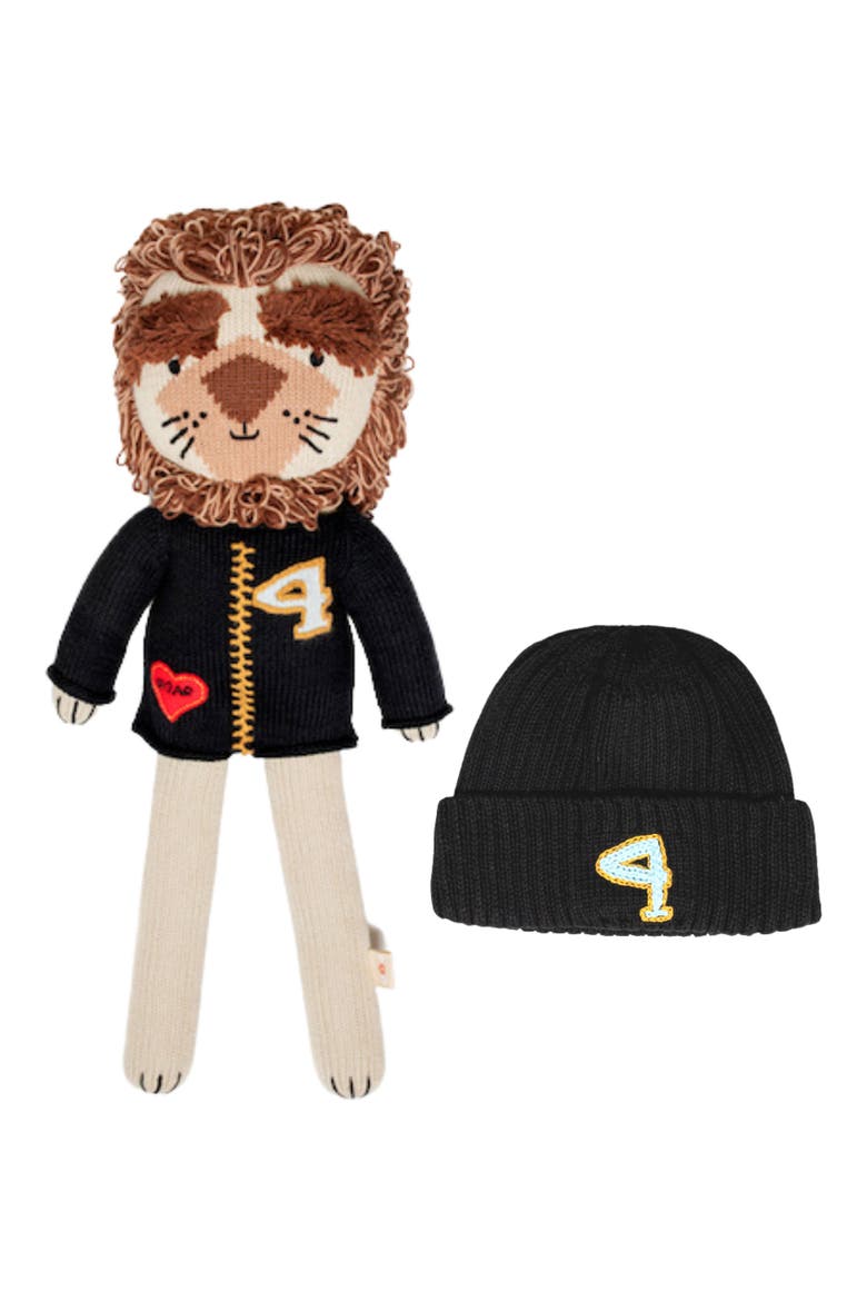 Lion Doll & Beanie Set, Main, color, SAND
