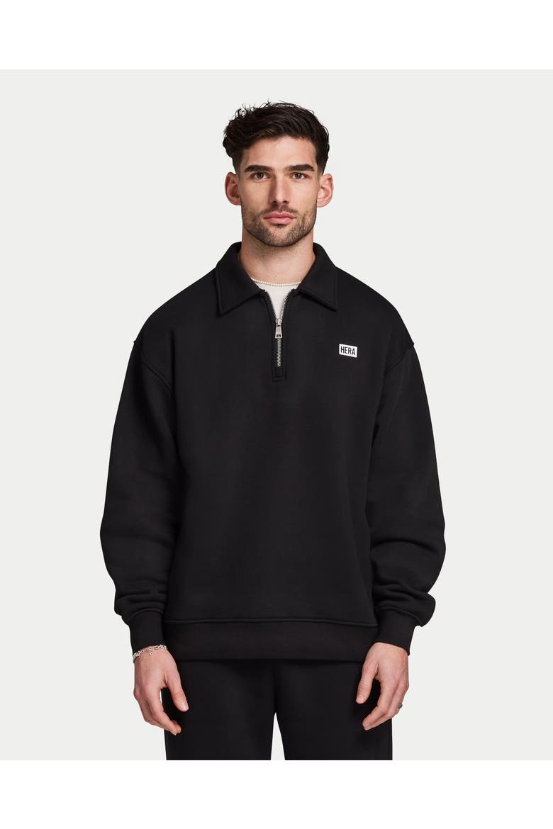 Collective 1/4 Zip Relaxed Sweatshirt, Main, color, Black
